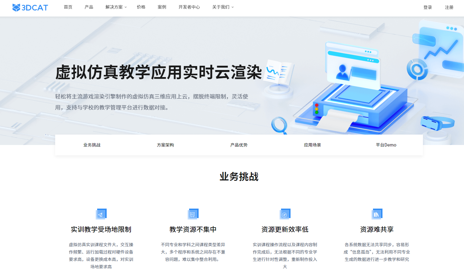 3DCAT虚拟仿真教学实时云渲染