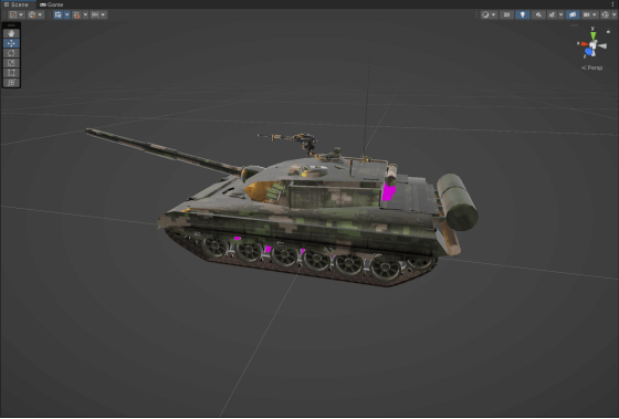 显示出坦克模型